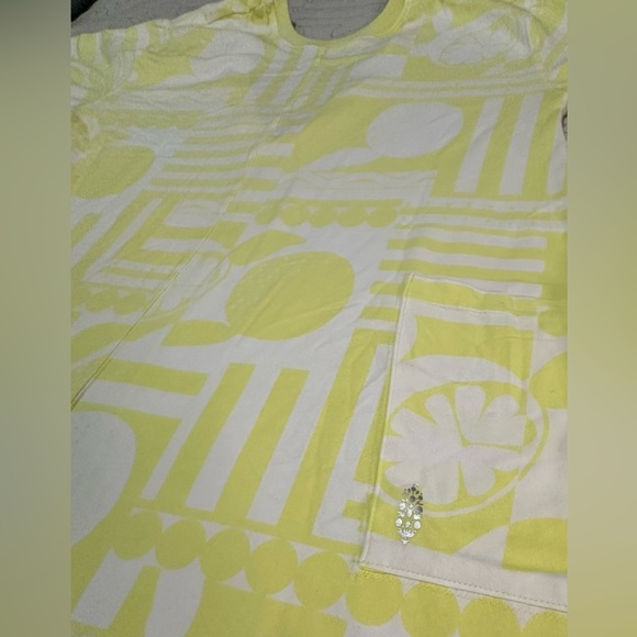 NWT FP Movement Hot Shot Printed Tee Romper Sz XS Sunday Market Zest Yellow - Picture 8 of 10